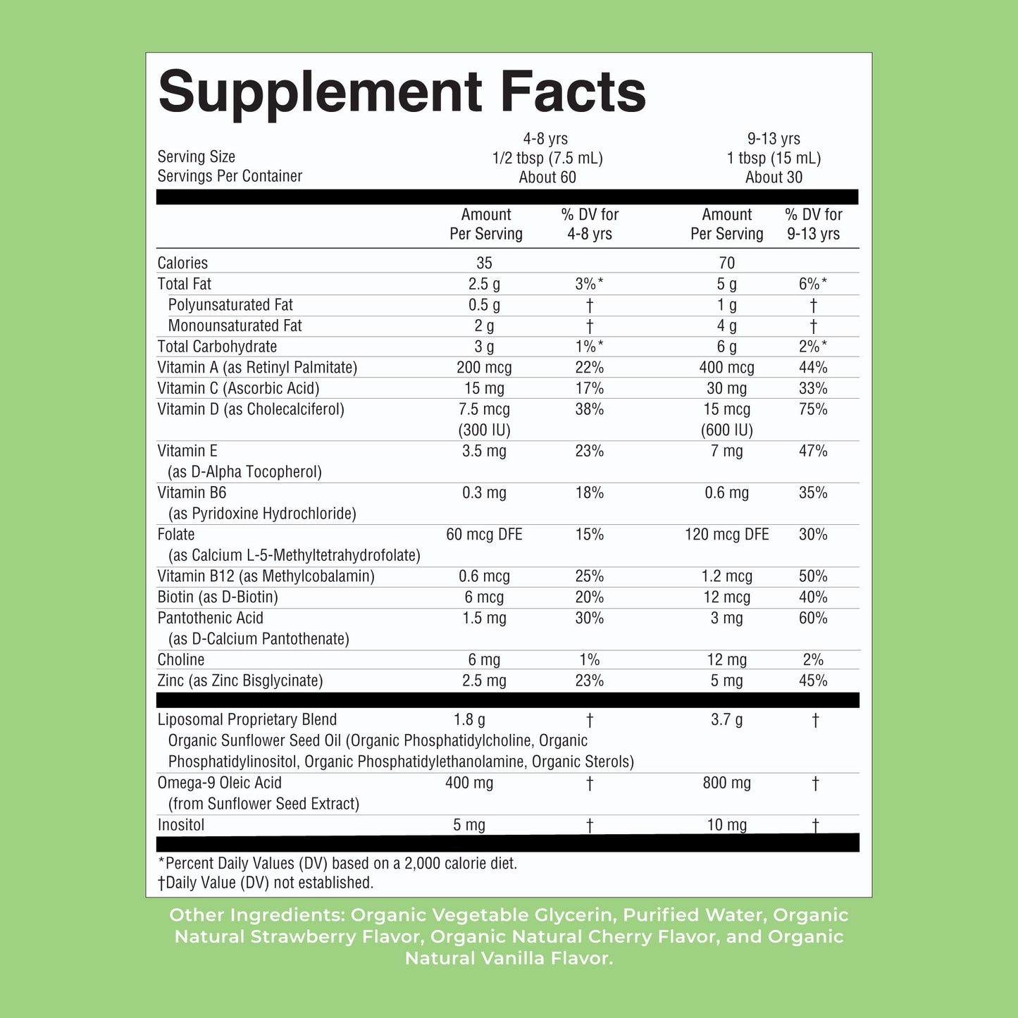 Organic Kids Multivitamin Liposomal