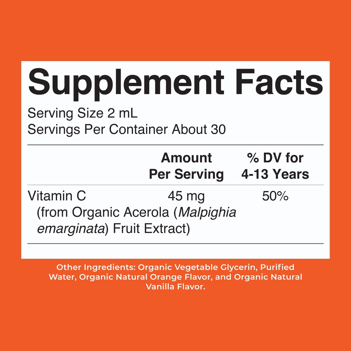 Organic Kids Vitamin C Liquid Drops