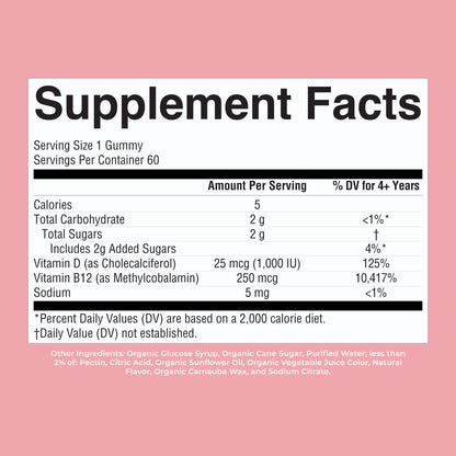 Organic D3+B12 Gummies
