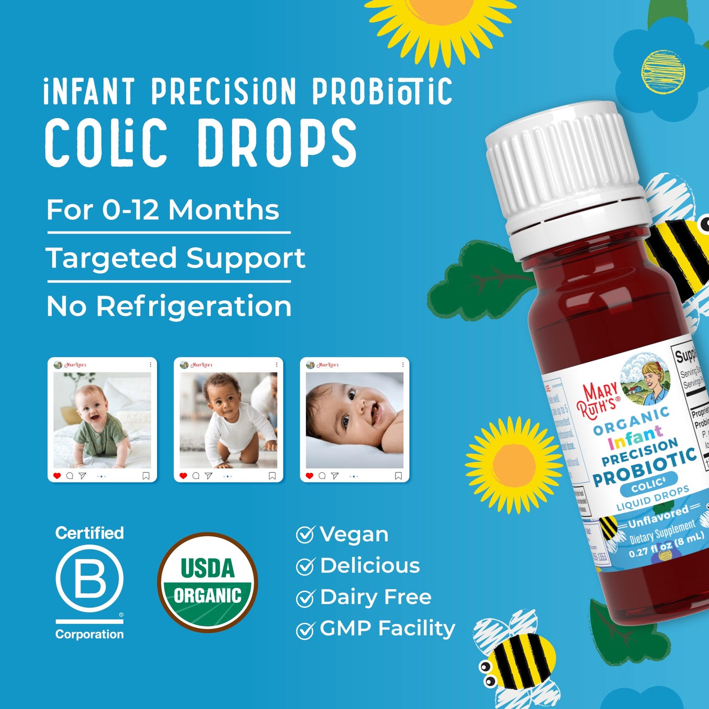 Organic Infant Precision Probiotic Colic Liquid Drops