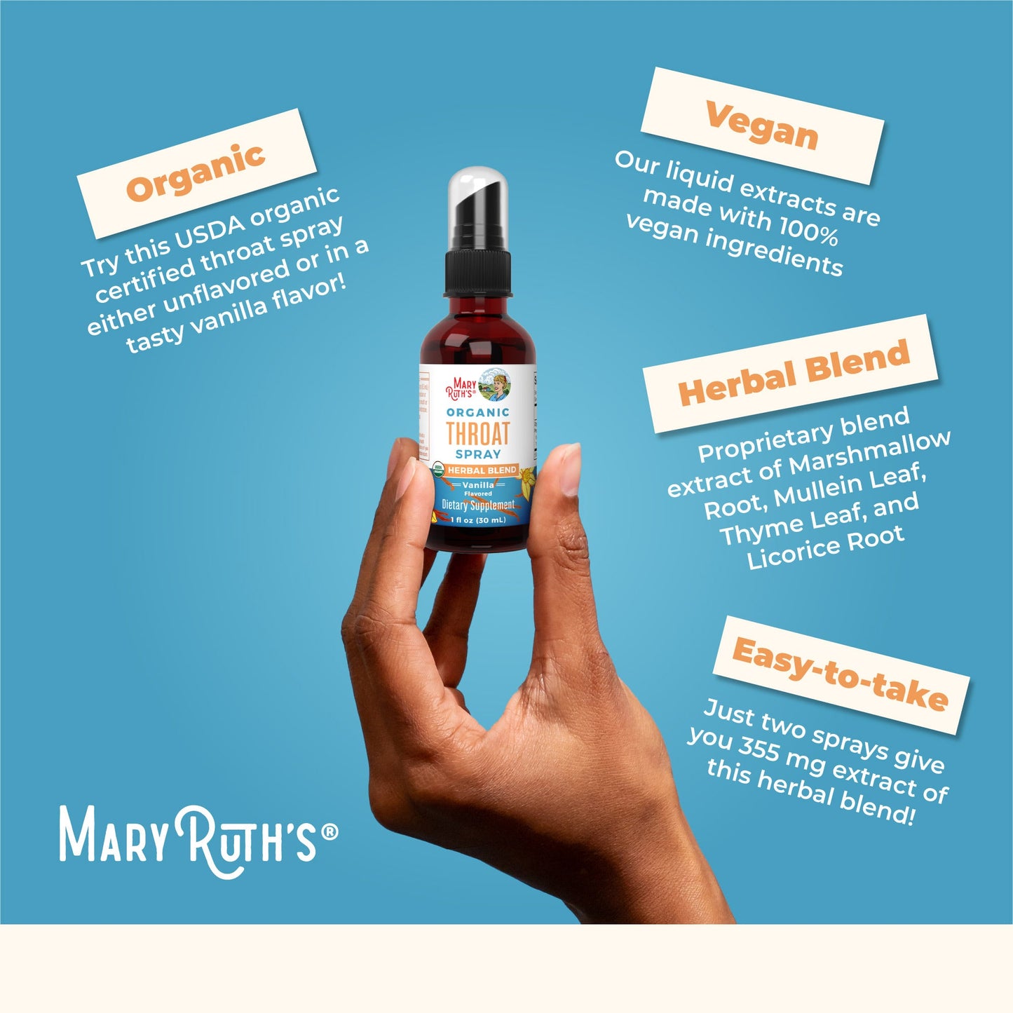 Organic Throat Spray (Vanilla)