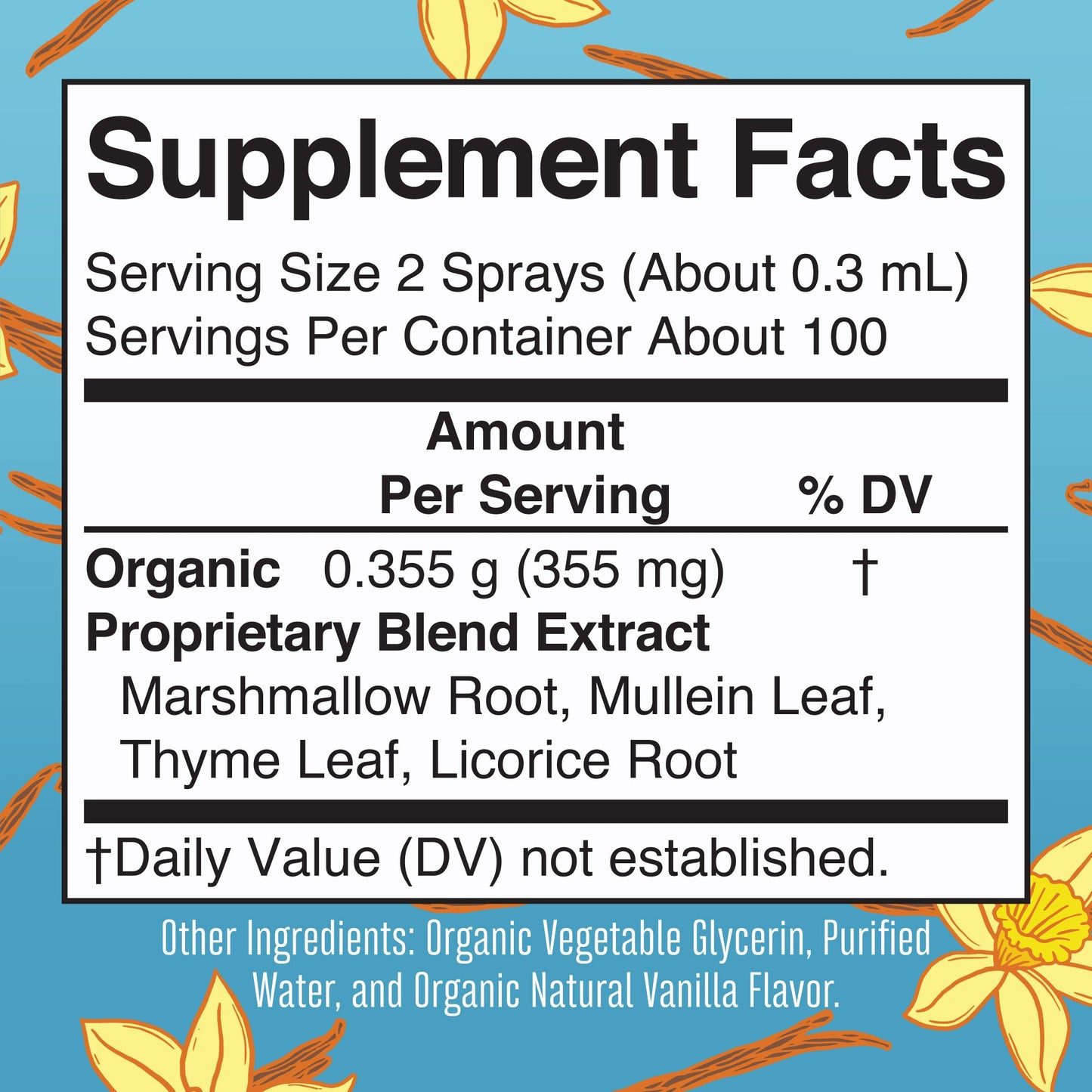Organic Throat Spray (Vanilla)