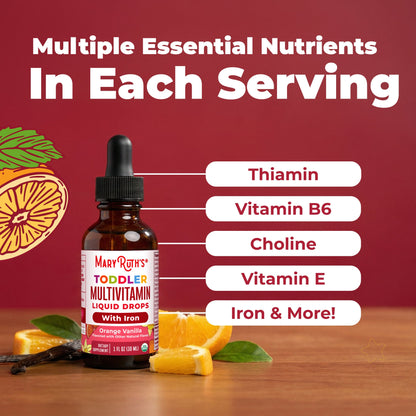 Organic Toddler Multivitamin Liquid Drops With Iron
