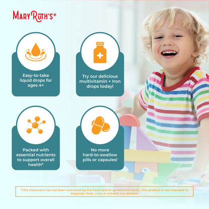 Organic Toddler Multivitamin Liquid Drops With Iron