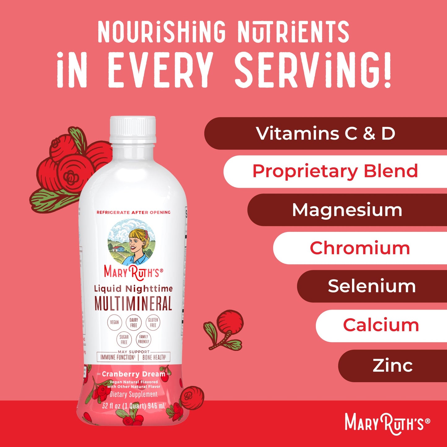 Liquid Nighttime Multimineral (Cranberry)