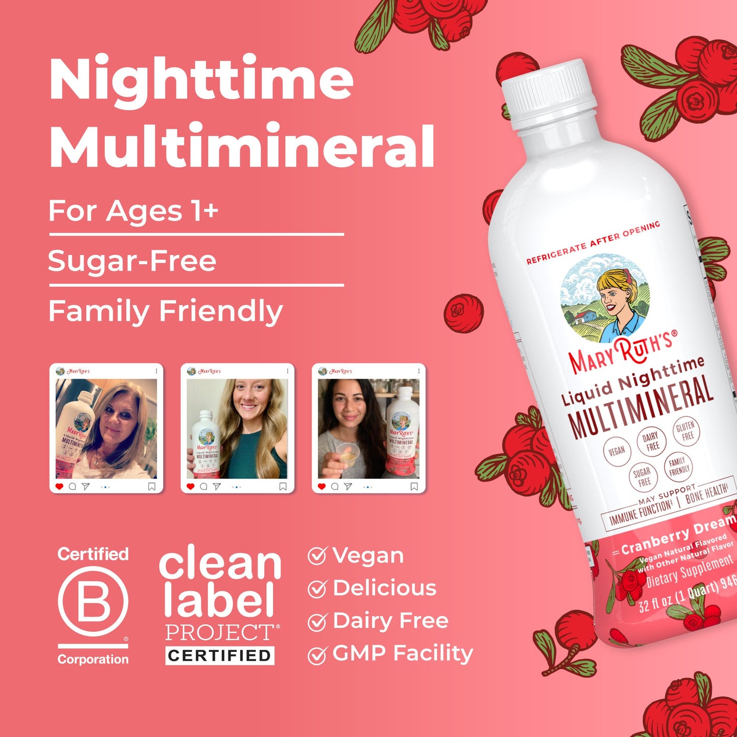 Liquid Nighttime Multimineral (Cranberry)