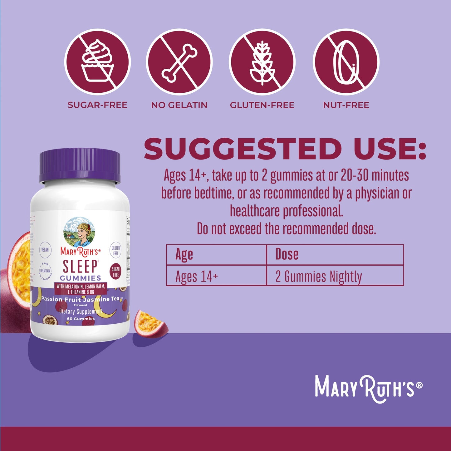 Melatonin Sleep Gummies (Passion Fruit Jasmine Tea)