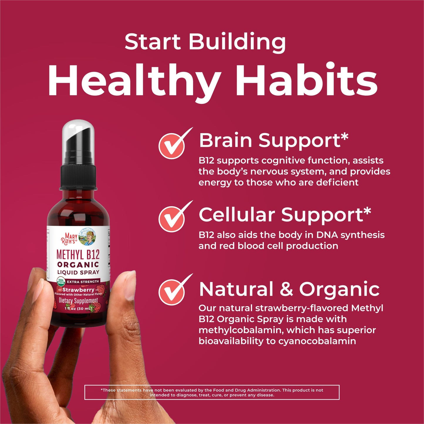 Methyl B12 Organic Spray, Strawberry