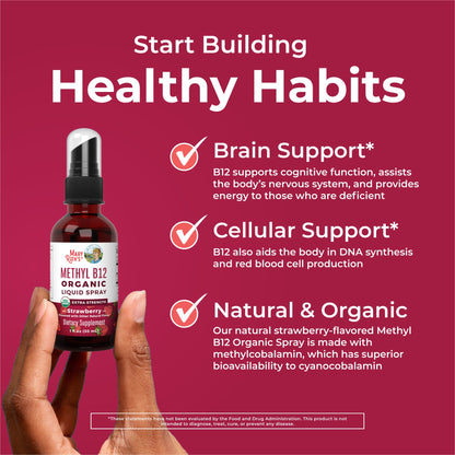 Methyl B12 Organic Spray, Strawberry