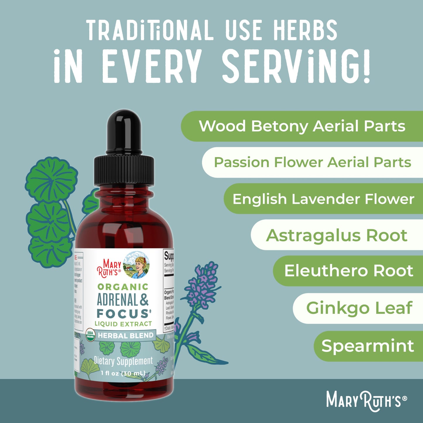 Organic Adrenal & Focus Herbal Blend