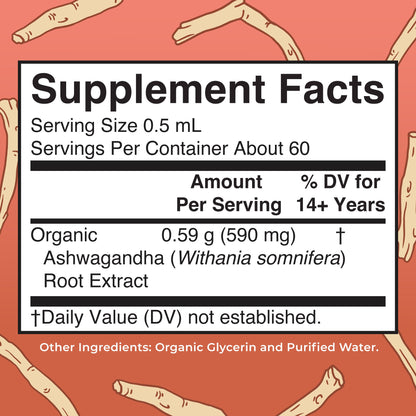 Organic Ashwagandha Root Liquid Drops