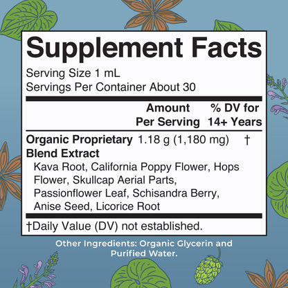 Organic Calming Kava Liquid Drops