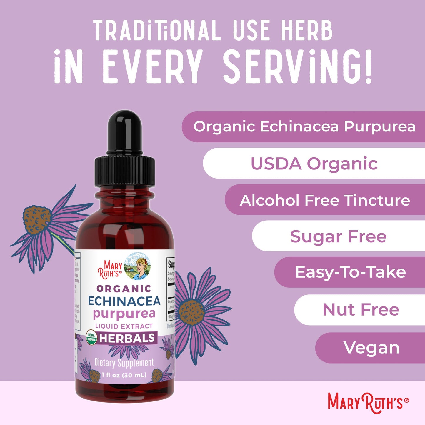 Organic Echinacea Purpurea Herbal Liquid Drops