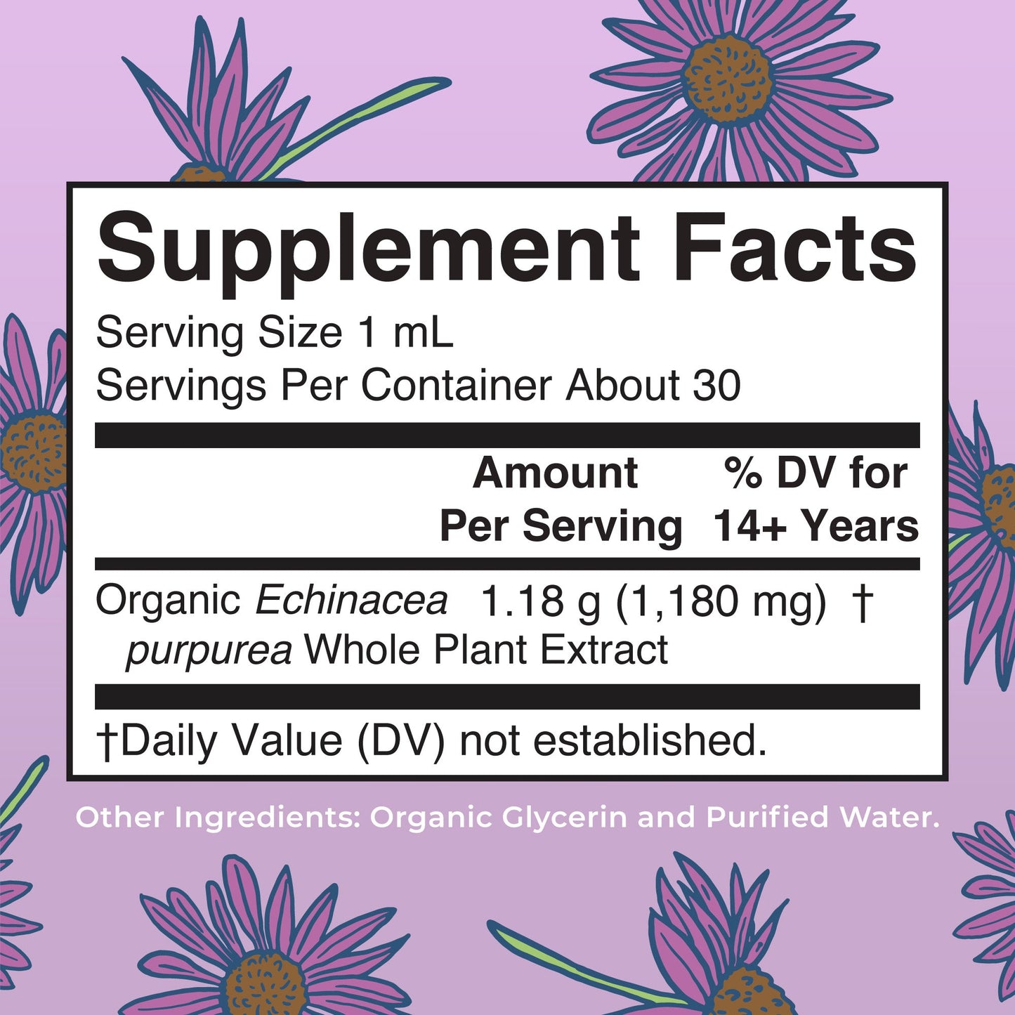 Organic Echinacea Purpurea Herbal Liquid Drops