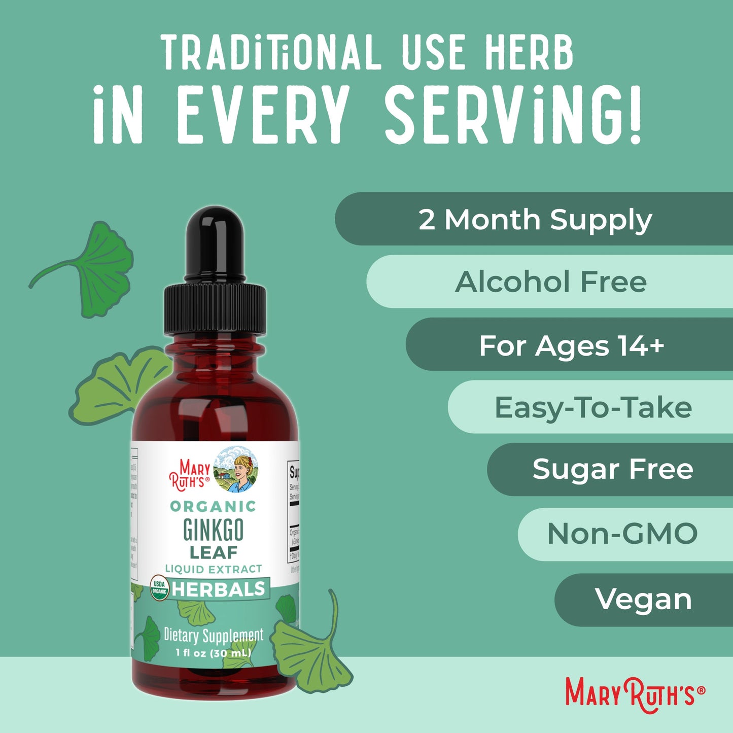 Organic Ginkgo Leaf Liquid Drops