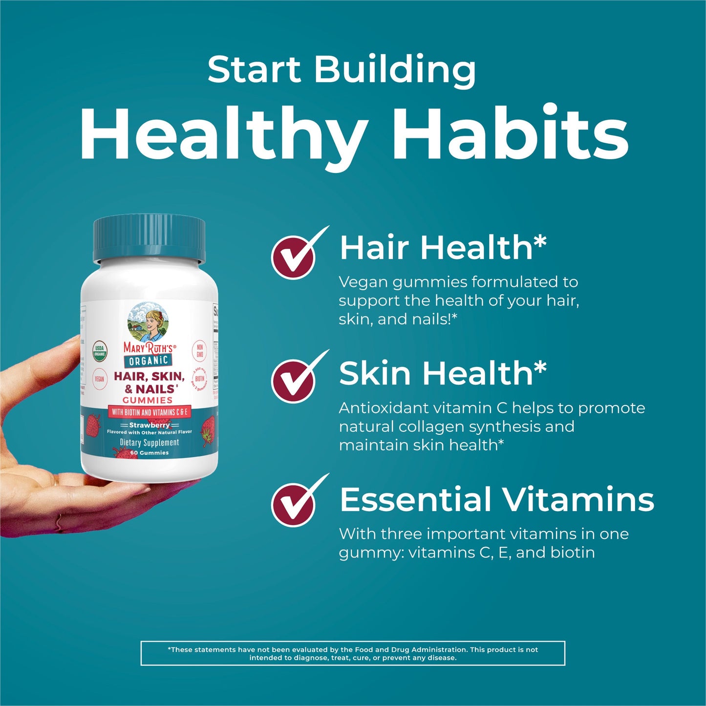 Organic Hair, Skin, & Nails Gummies