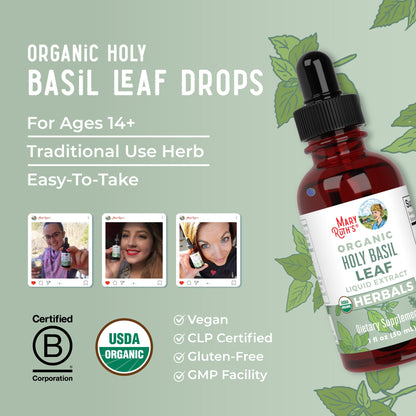 Organic Holy Basil Leaf Liquid Drops