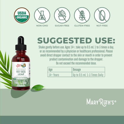 Organic Holy Basil Leaf Liquid Drops