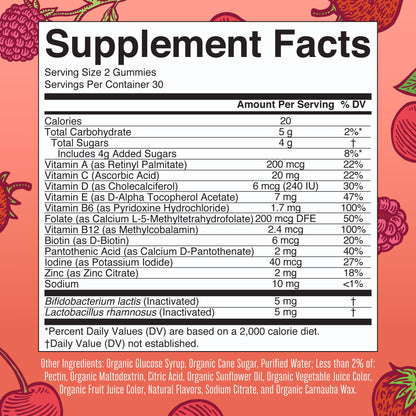 Organic Kids Multivitamin + Postbiotics Gummies
