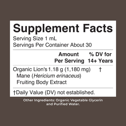 Organic Lion’s Mane Liquid Drops