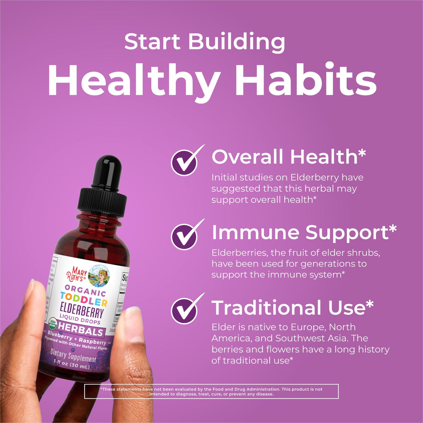 Organic Toddler Elderberry Liquid Drops
