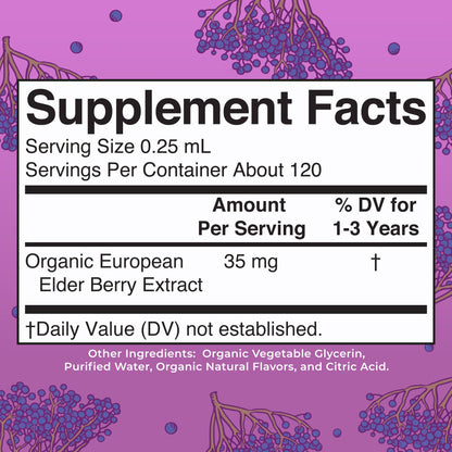 Organic Toddler Elderberry Liquid Drops