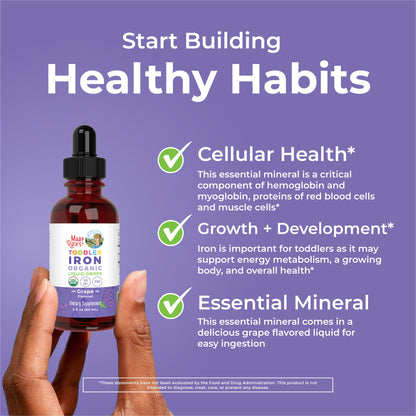 Organic Toddler Iron Liquid Drops