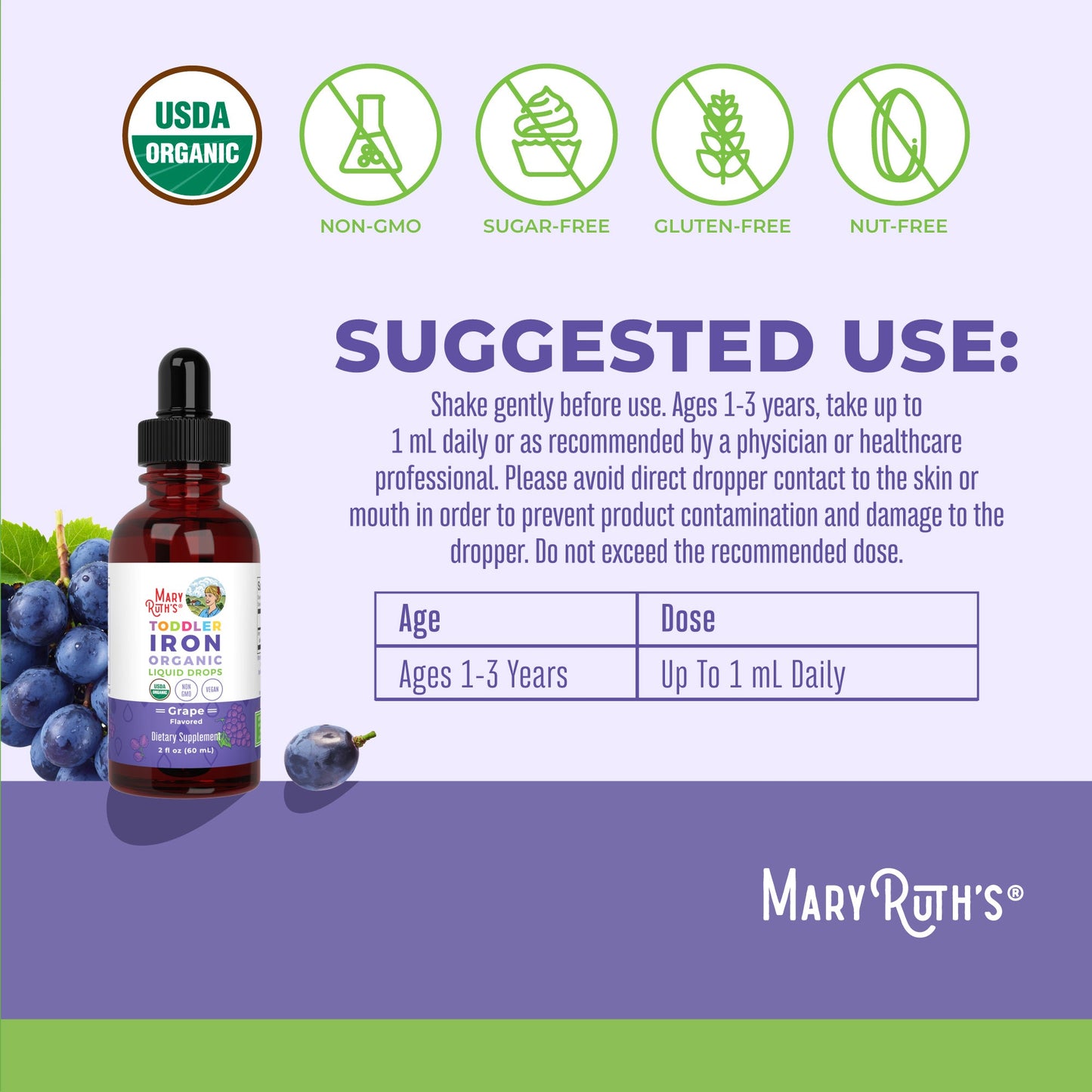 Organic Toddler Iron Liquid Drops