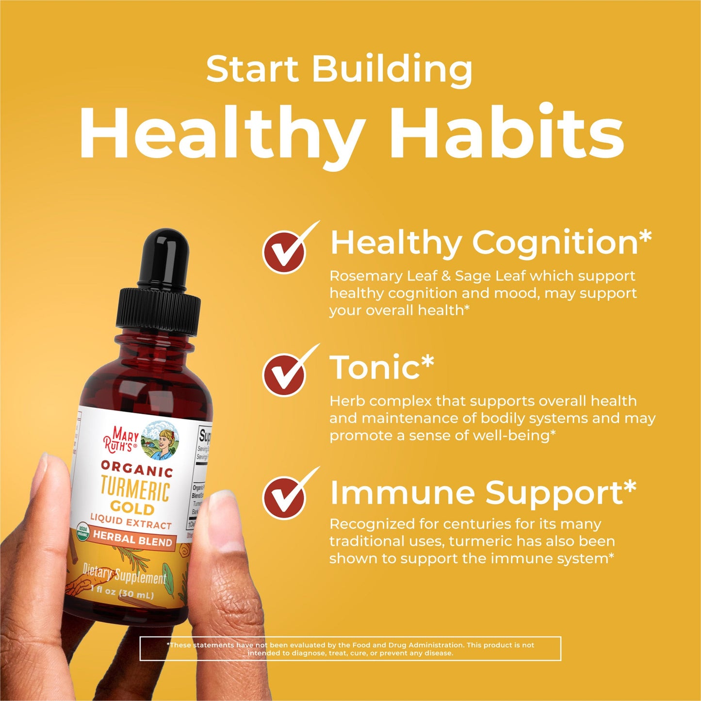 Organic Turmeric Gold Herbal Blend Liquid Drops