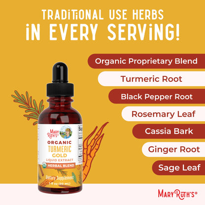Organic Turmeric Gold Herbal Blend Liquid Drops