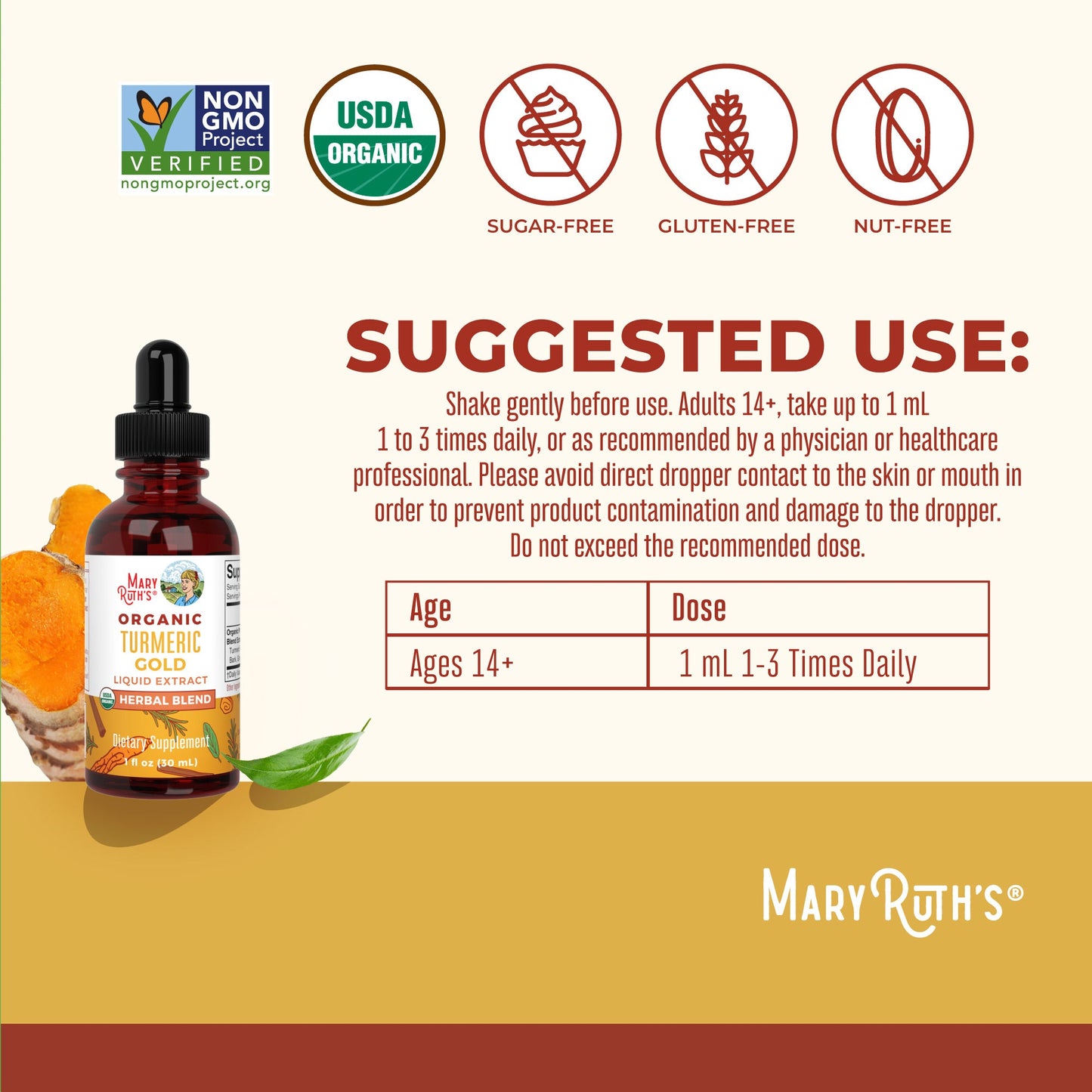 Organic Turmeric Gold Herbal Blend Liquid Drops