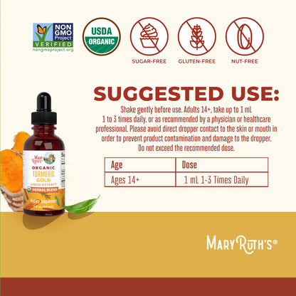 Organic Turmeric Gold Herbal Blend Liquid Drops