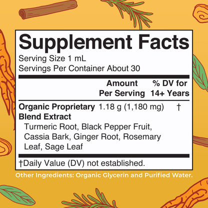 Organic Turmeric Gold Herbal Blend Liquid Drops