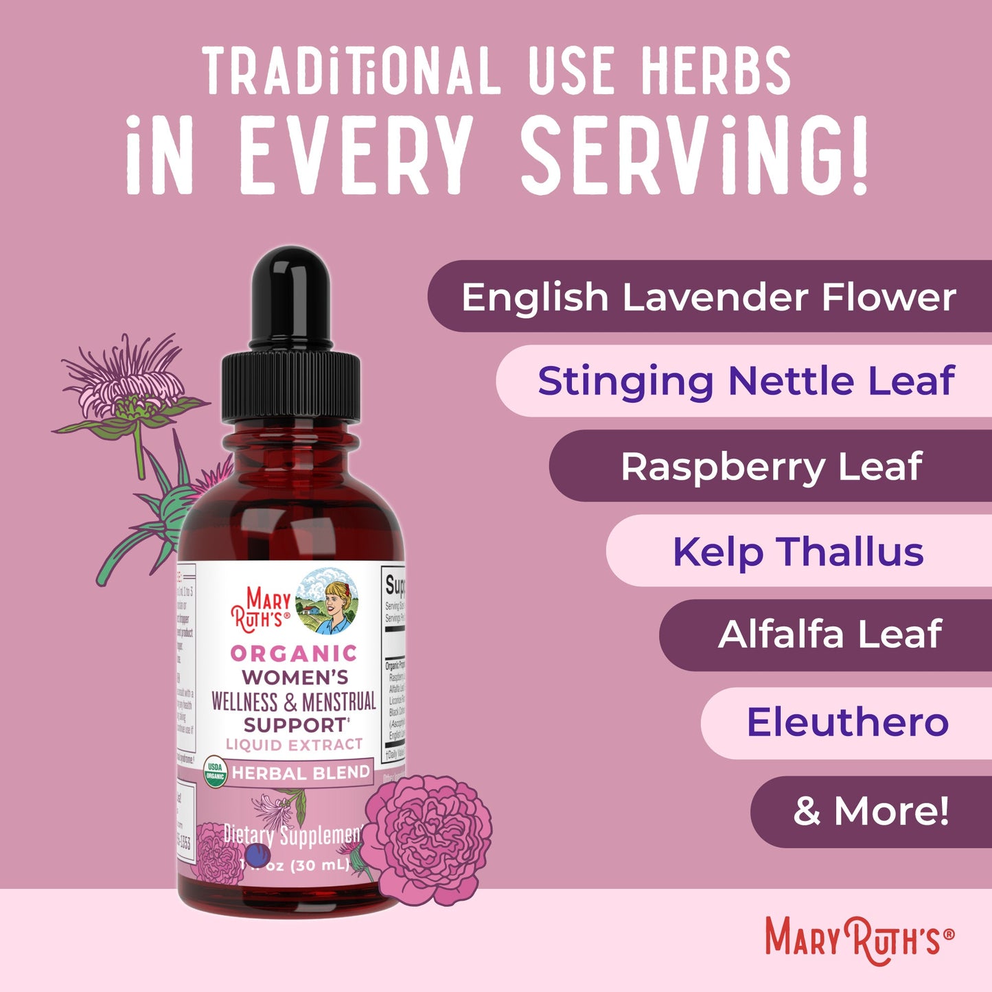 Organic Women's Wellness & Menstrual Support Liquid Drops