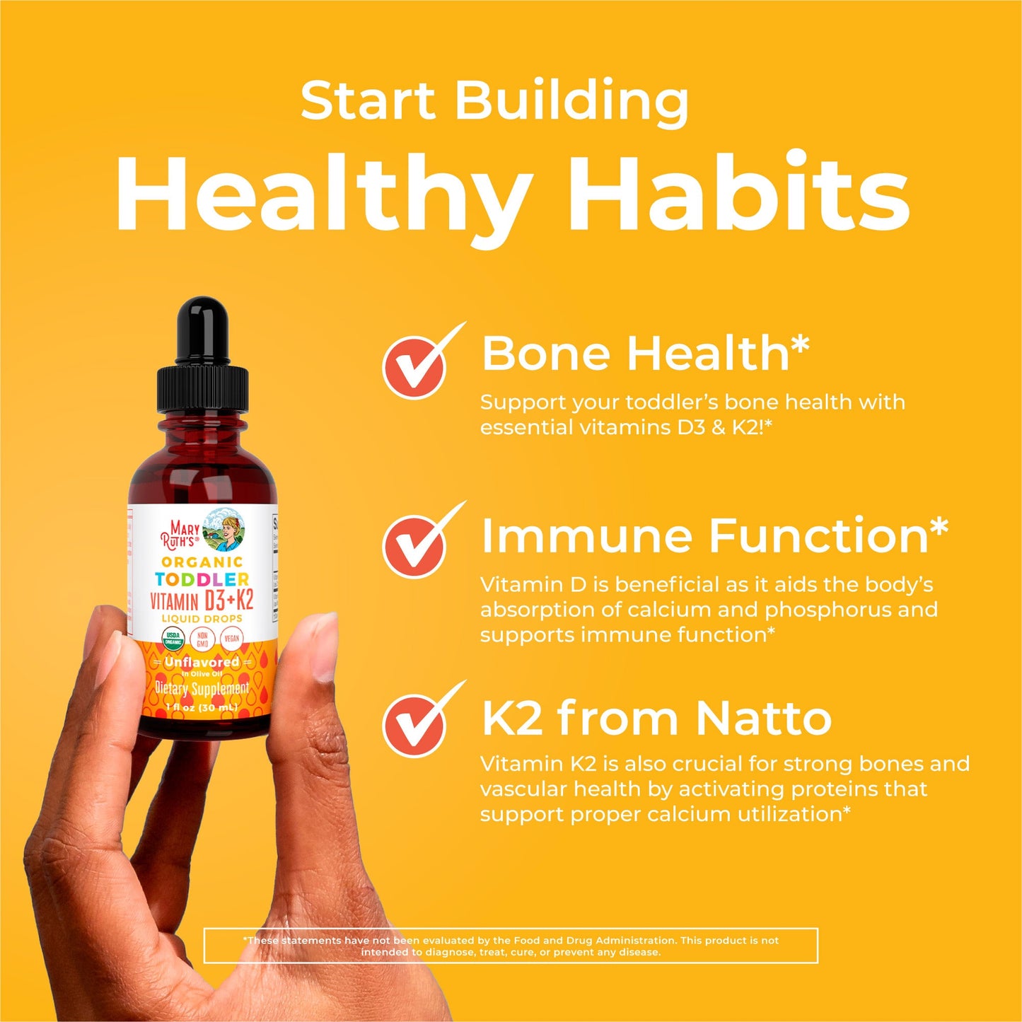 Toddler Vitamin D3+K2 Liquid Drops