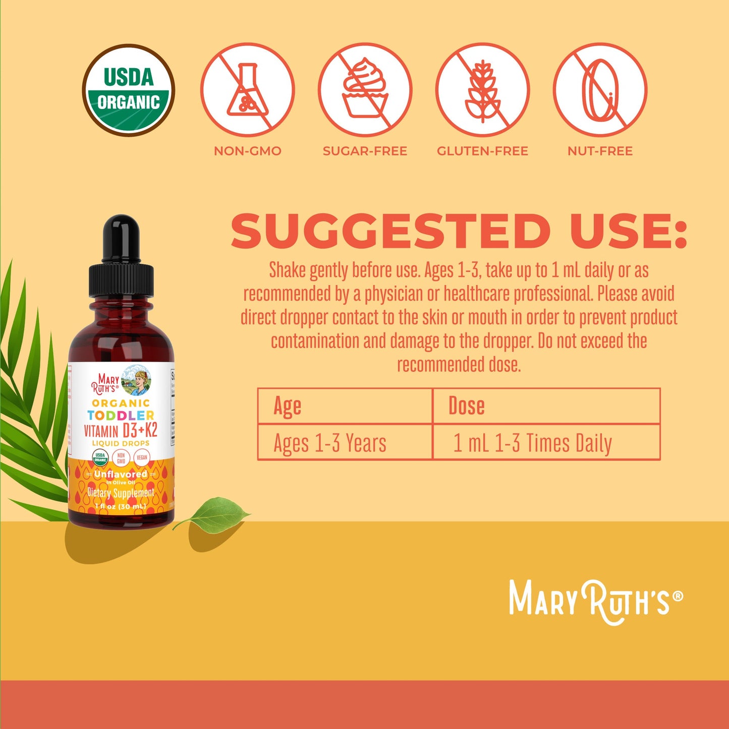 Toddler Vitamin D3+K2 Liquid Drops